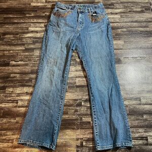 🤑Lauren Ralph Lauren Women's Beaded Straight Leg Jeans